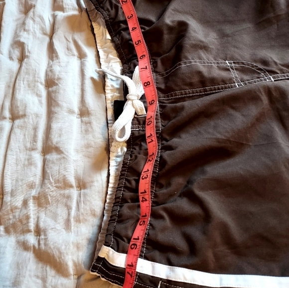 Mens Swim Trunks Y2K Large Brown Cargo 90s Beverly Hills Polo Club - Picture 9 of 11
